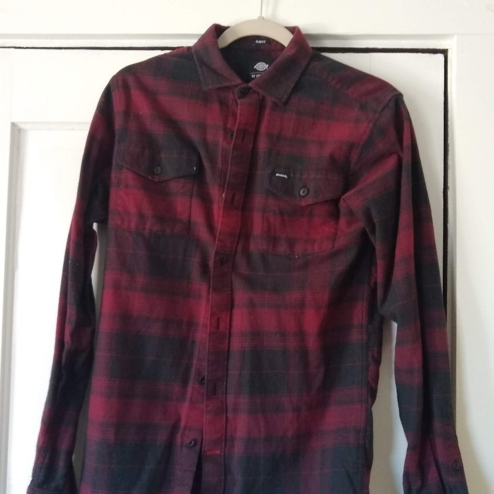 Dickies  67 Collection Plum Flannel Shirt  Men's Small Slim Fit
